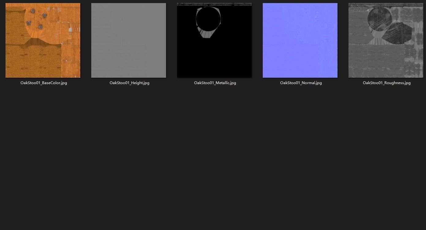 OakStoo01 wooden stool Free low-poly 3D model_3