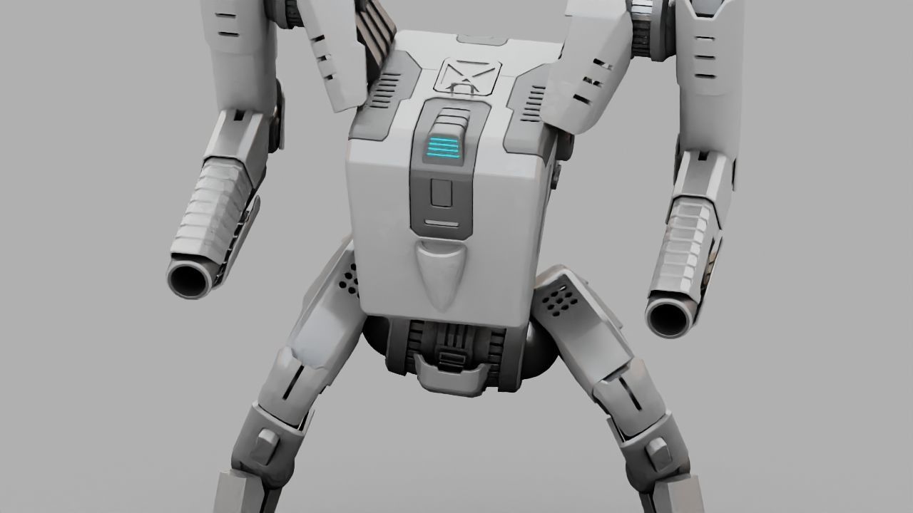 Combat Droid rigged 3D model_2