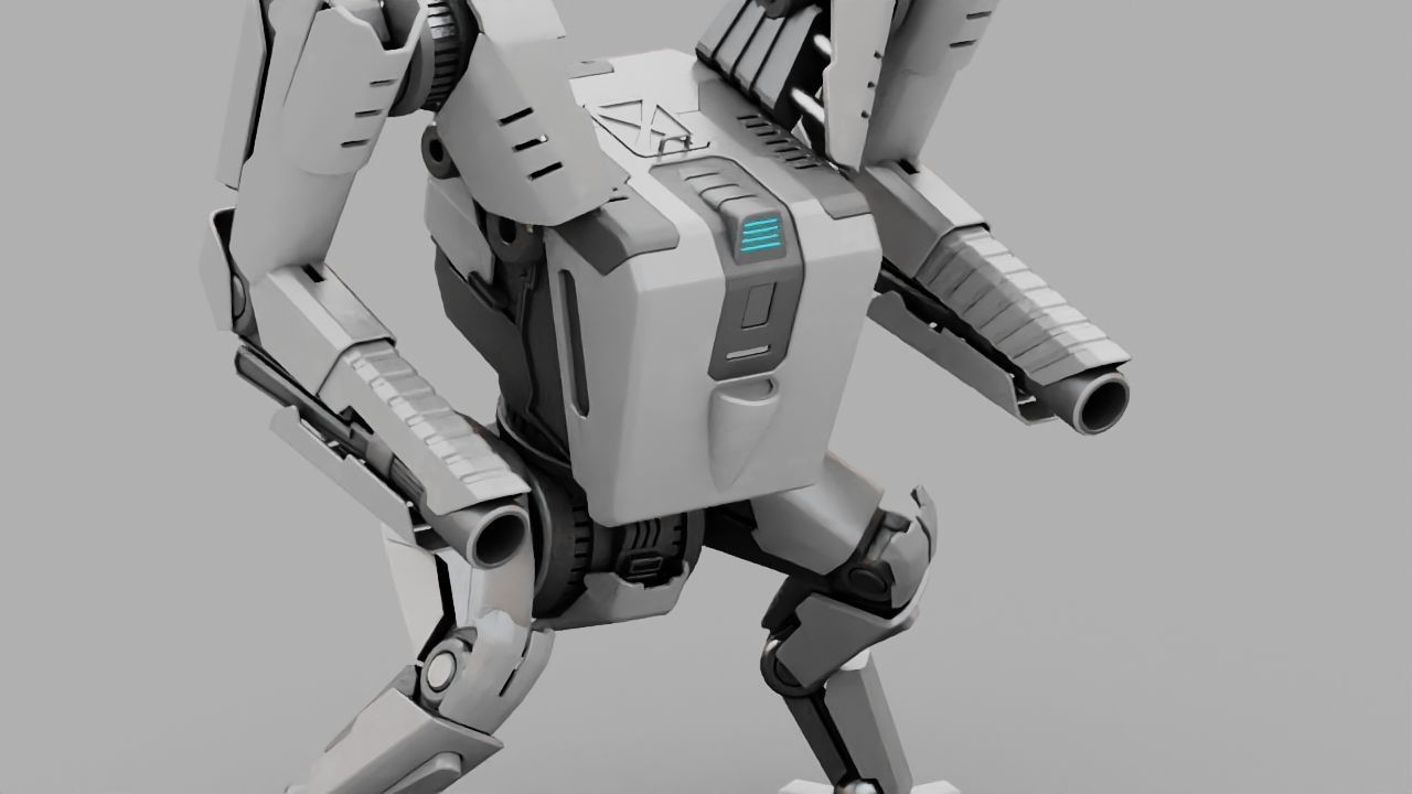 Combat Droid rigged 3D model_13