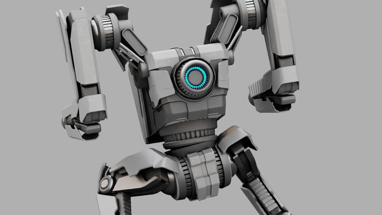 Combat Droid rigged 3D model_6