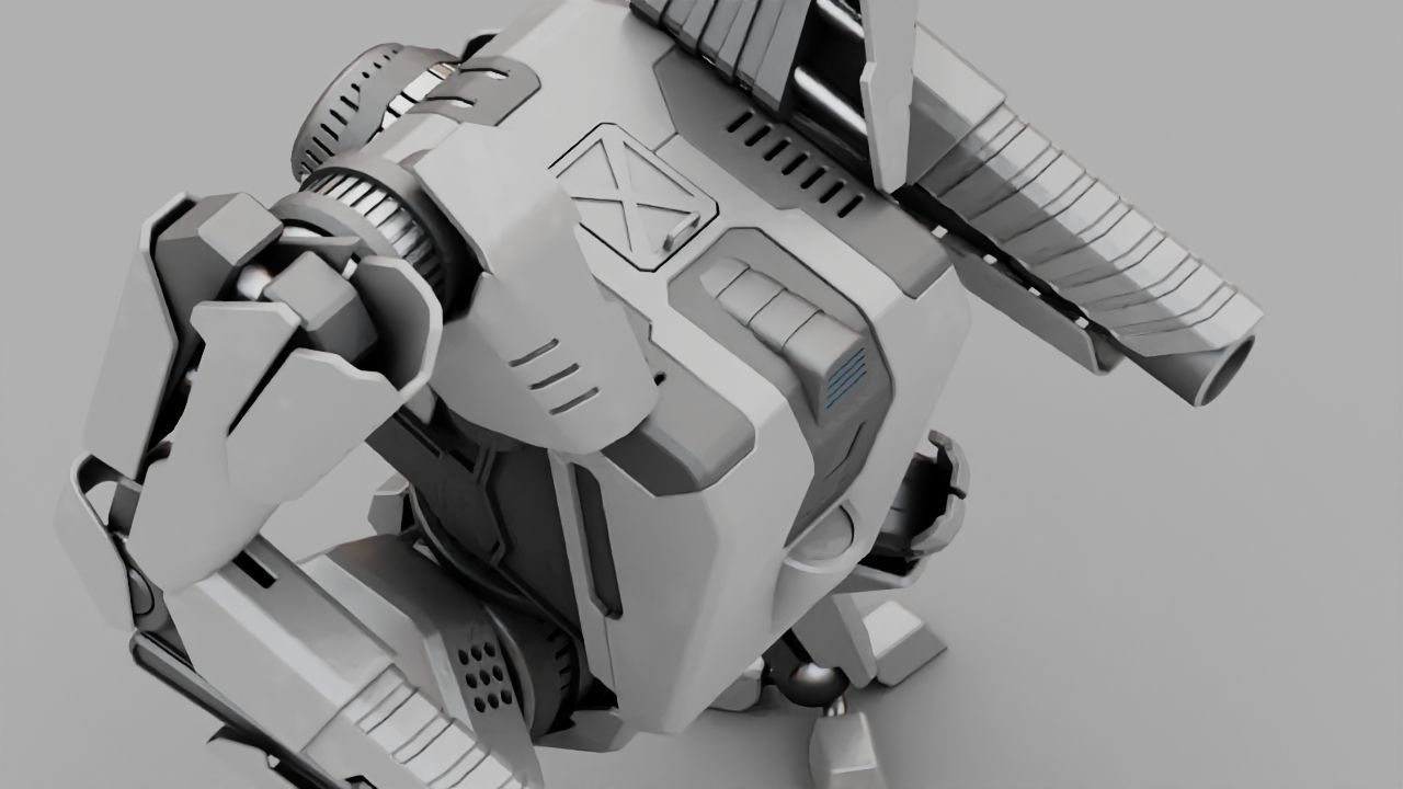 Combat Droid rigged 3D model_5