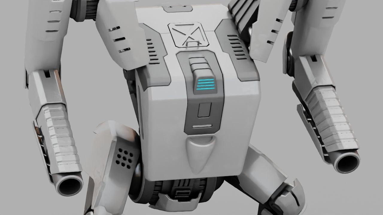 Combat Droid rigged 3D model_4