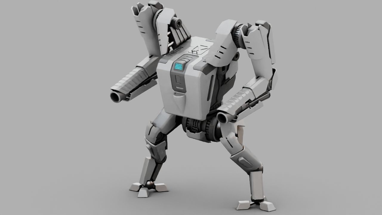 Combat Droid rigged 3D model_1