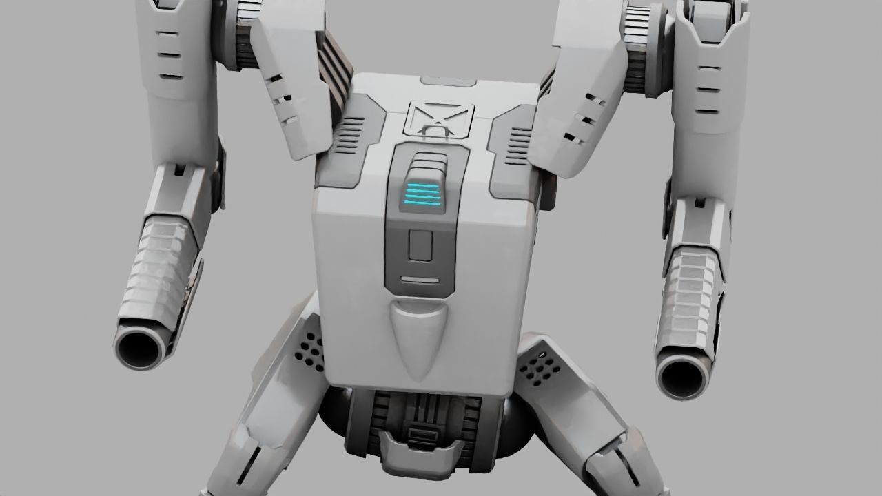 Combat Droid rigged 3D model_3