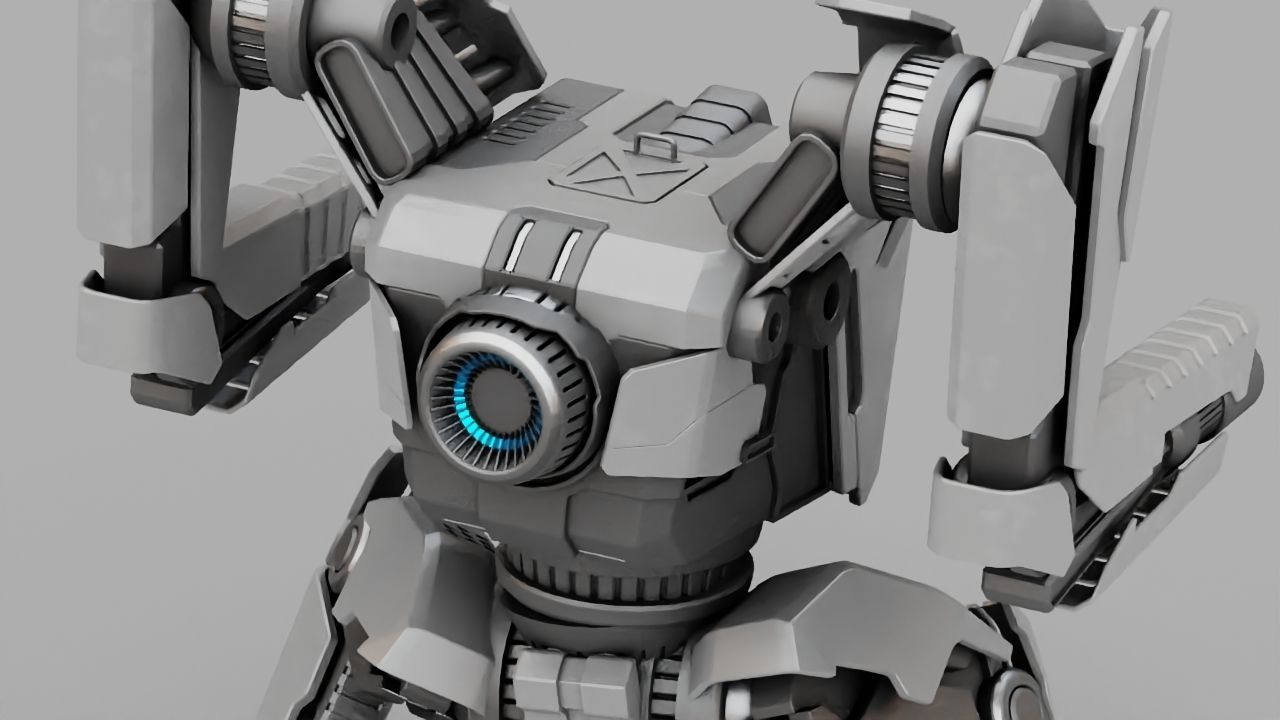 Combat Droid rigged 3D model_7