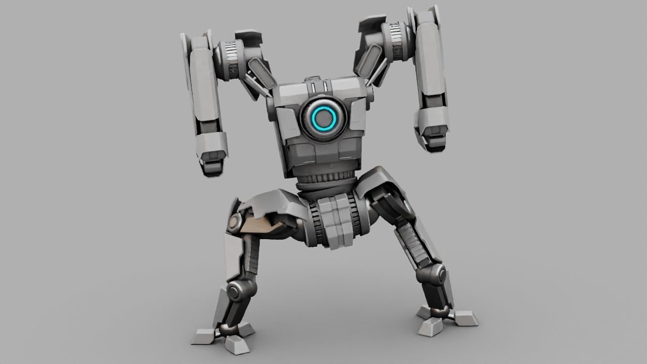 Combat Droid rigged 3D model_14