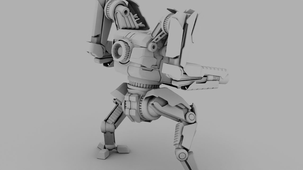 Combat Droid rigged 3D model_22