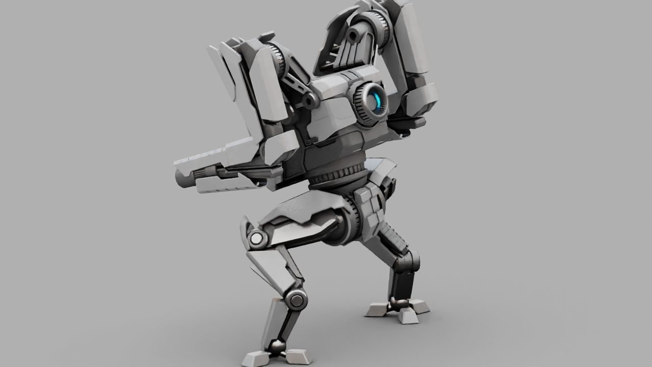 Combat Droid rigged 3D model_16