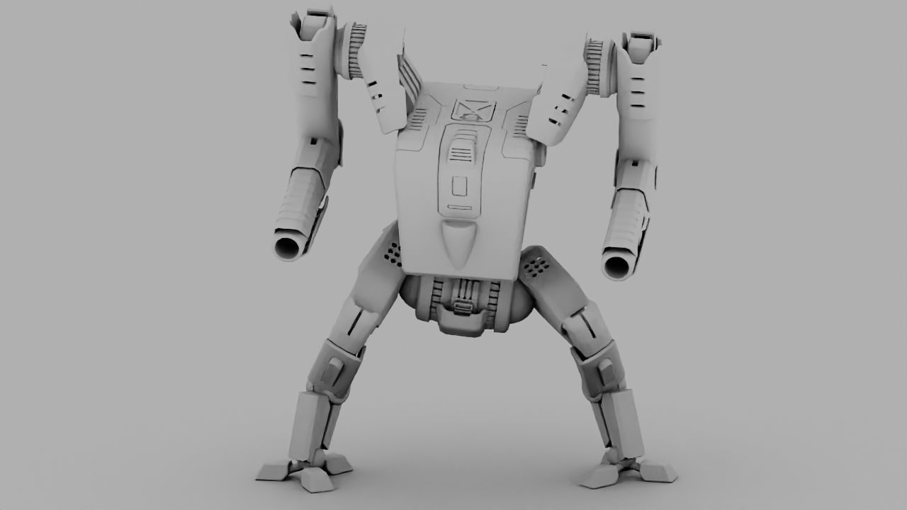 Combat Droid rigged 3D model_19