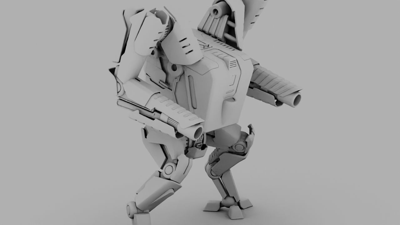 Combat Droid rigged 3D model_23