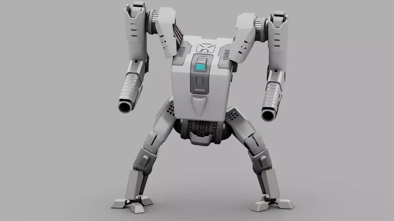 Combat Droid rigged 3D model_0