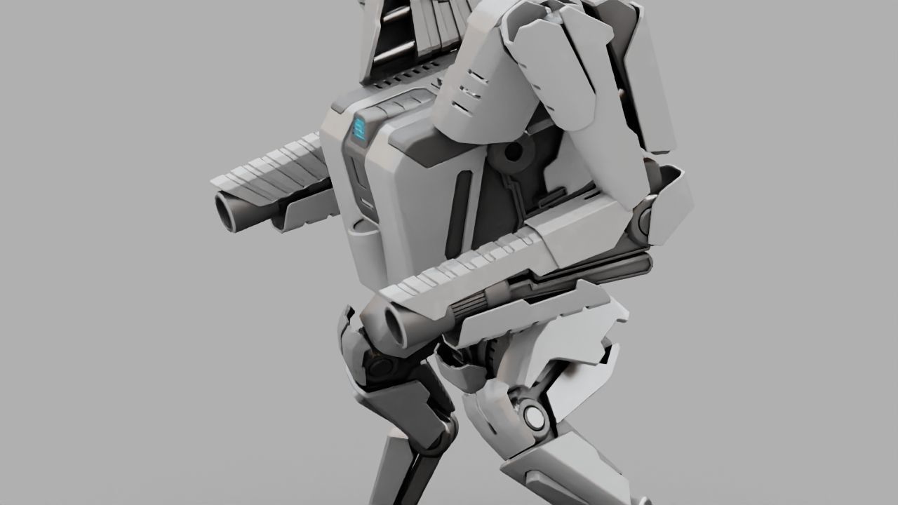 Combat Droid rigged 3D model_12