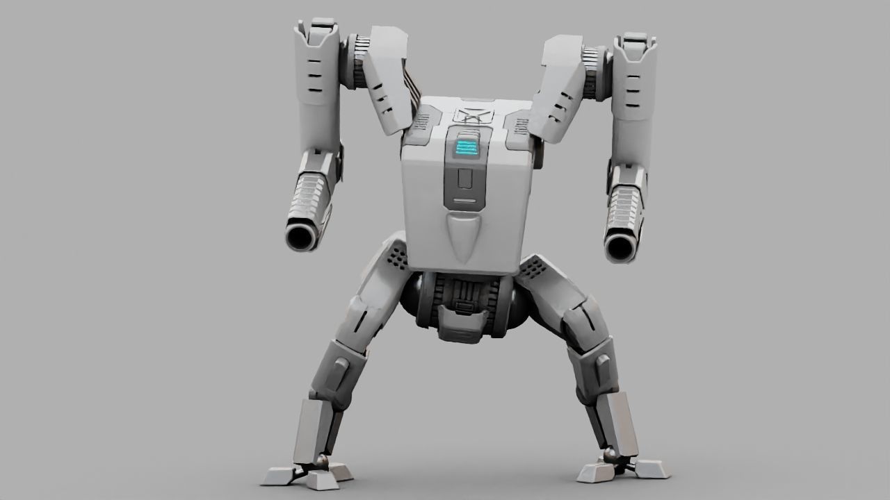 Combat Droid rigged 3D model_15