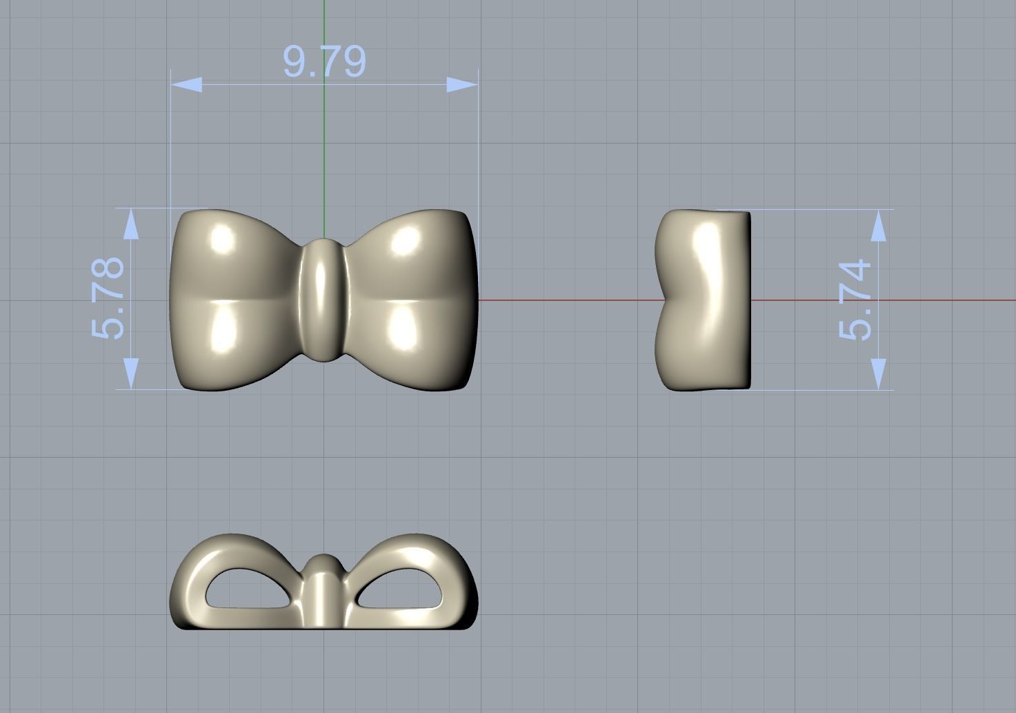 Bow Earrings 3D print model_2