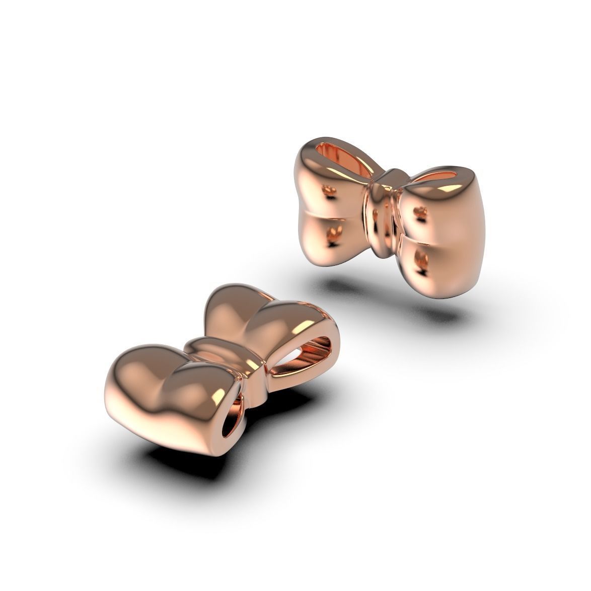 Bow Earrings 3D print model_3