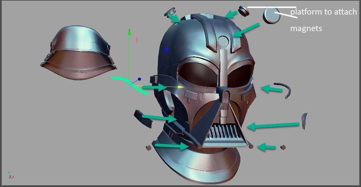 Darth Vader Helmet Ralph Macquarrie Concept 3D print model_7