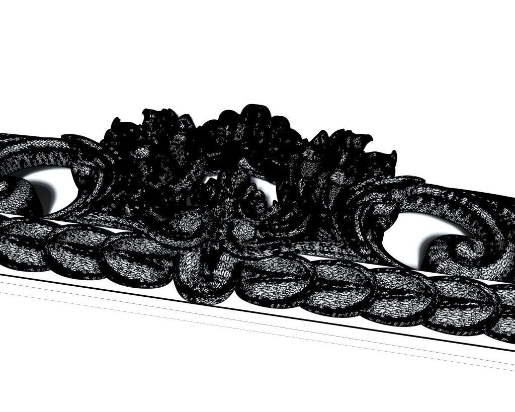 Frame-023 antique ornate frame 3D model_6