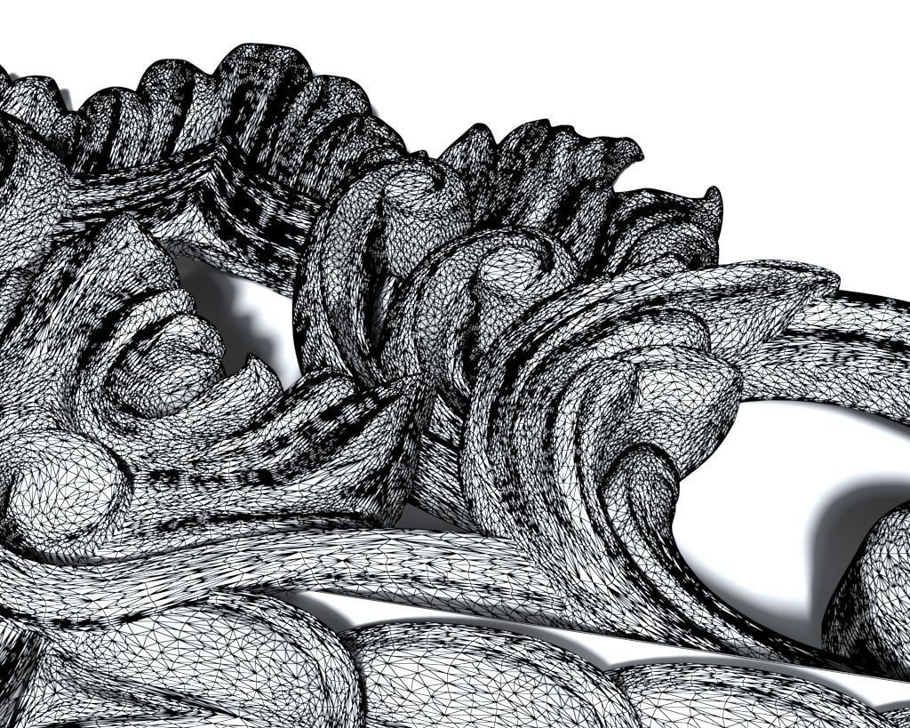 Frame-023 antique ornate frame 3D model_7