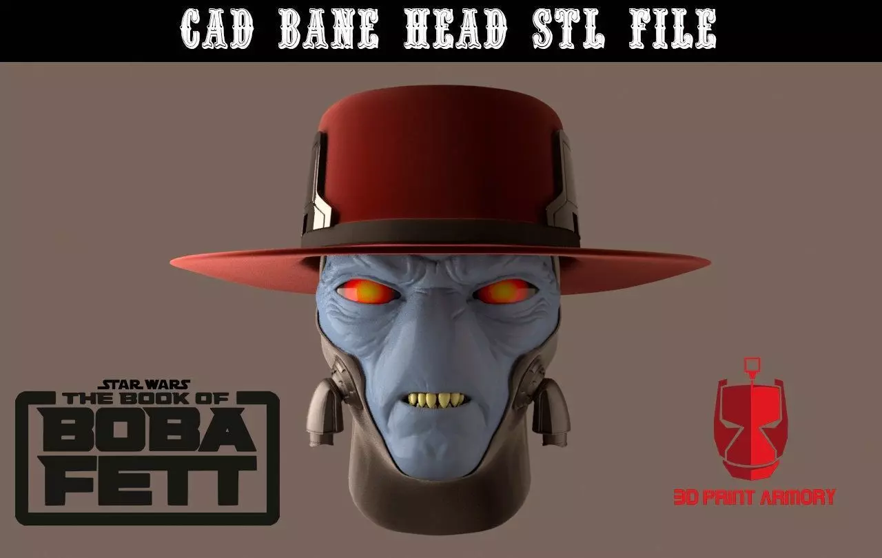 Cad Bane 1 1 scale head for 3d print 3D print model_0