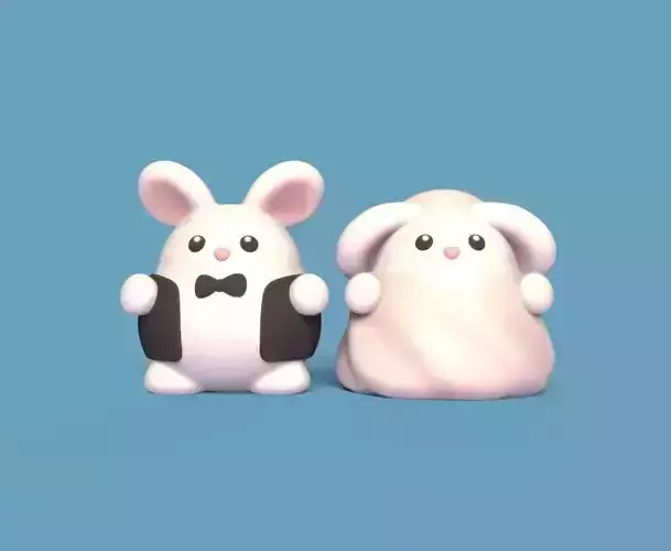 Wedding Topper Bunny 3D print model