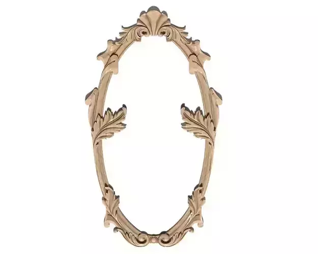 Frame-024 ornately carved wooden frame 3D model