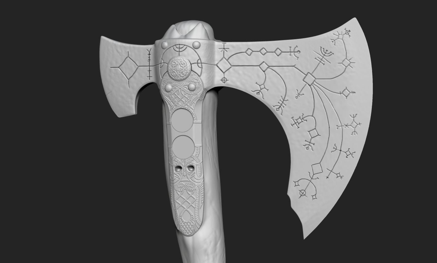 Leviathan Axe God of War Kratos Axe 3D print model_4