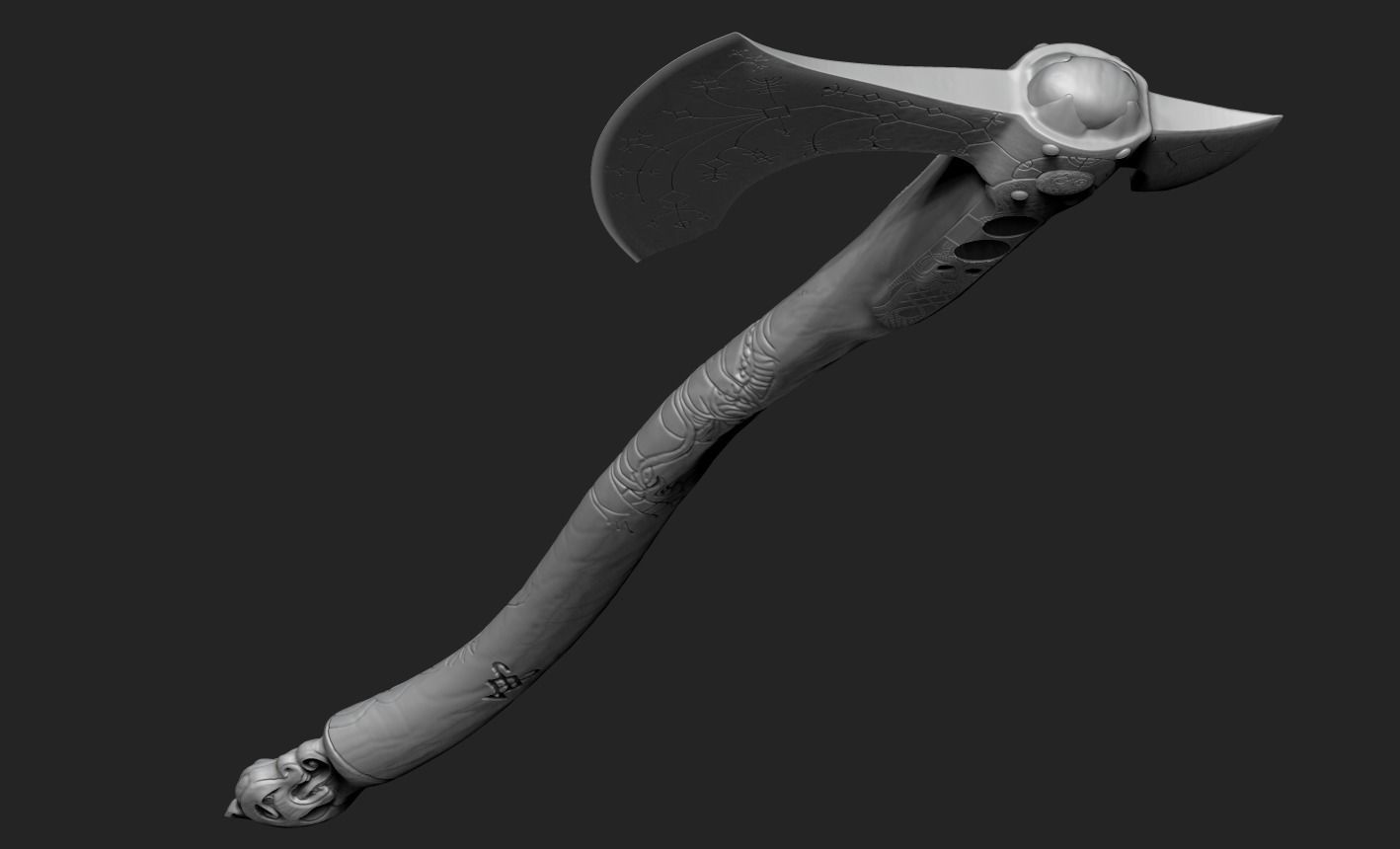 Leviathan Axe God of War Kratos Axe 3D print model_7