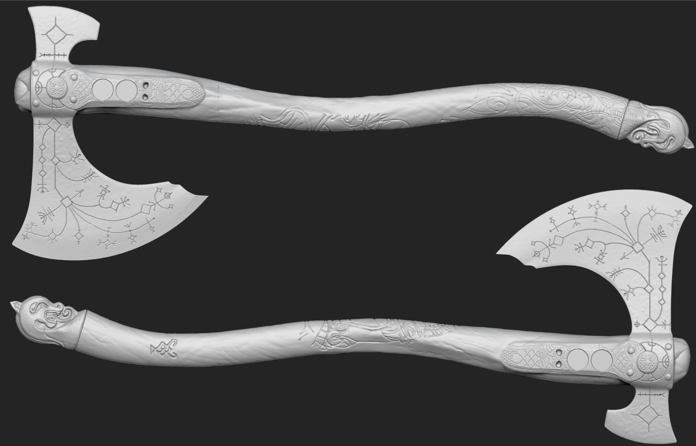 Leviathan Axe God of War Kratos Axe 3D print model_8