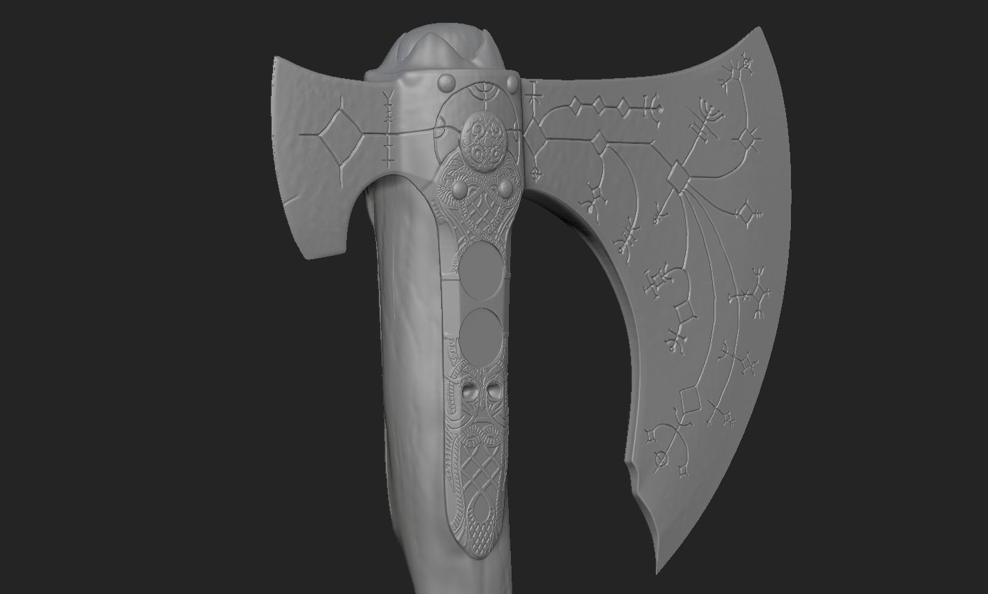 Leviathan Axe God of War Kratos Axe 3D print model_5