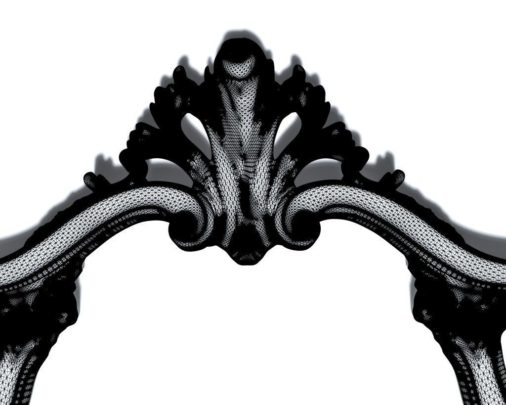 Frame-025 gold ornate frame 3D model_7