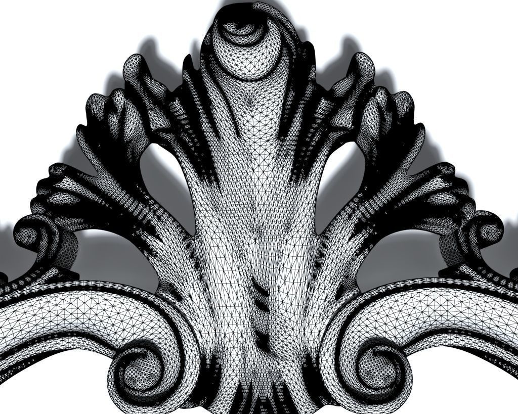 Frame-025 gold ornate frame 3D model_8