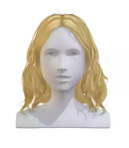 Hairstyle cartoon lush man 003 haircut of medium leng 3D Model