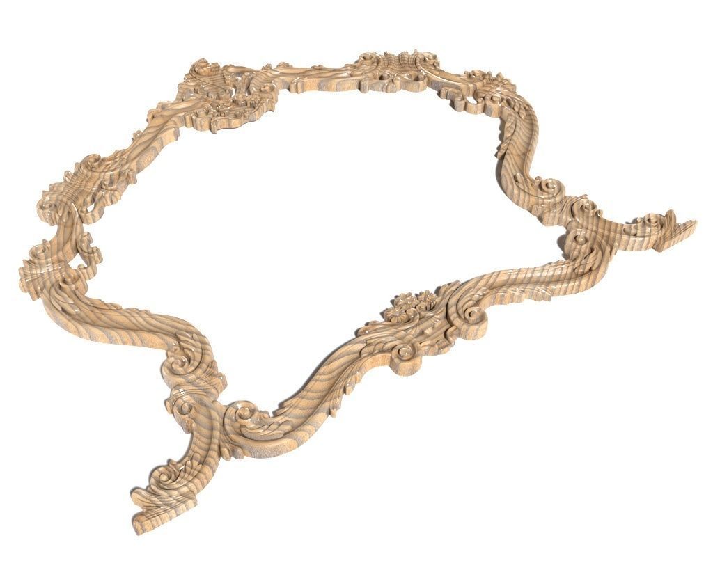 Frame-026 gold ornate frame 3D model_1