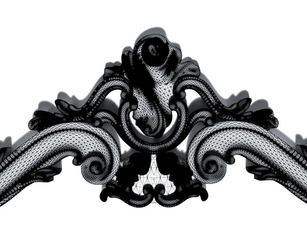 Frame-026 gold ornate frame 3D model_7