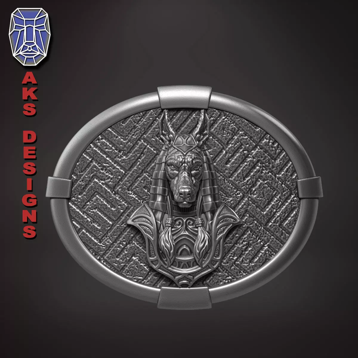 animal Belt buckle Egyptian anubis v1 3D print model