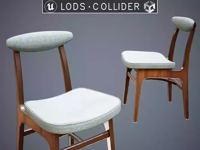 Soviet Chair Variant 1 Light Low-poly 3D model