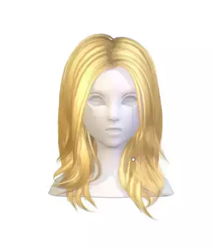 Hairstyle cartoon lush female 001 haircut of long 3D Model