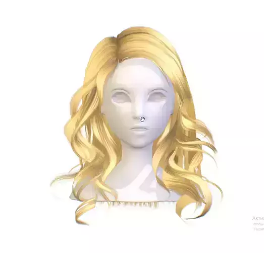 Hairstyle cartoon lush female 002 haircut of long 3D Model