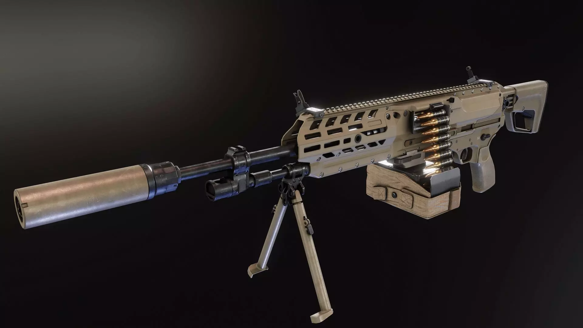 Sig Sauer XM250 Low-poly 3D model