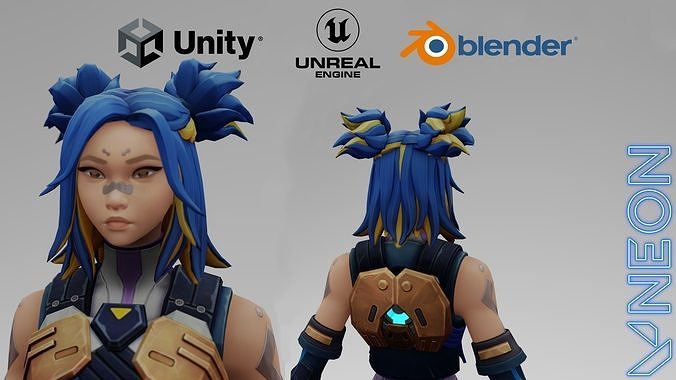 Valorant Neon Low-poly 3D model