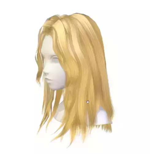Hairstyle cartoon lush female 004 haircut of long 3D Model