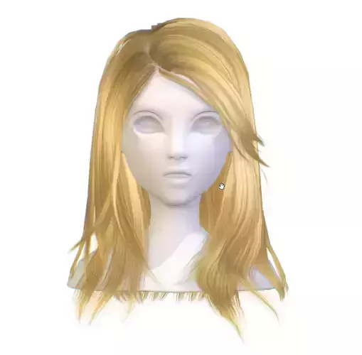Hairstyle cartoon lush female 006 haircut of long 3D Model