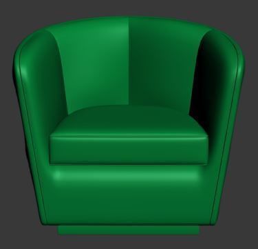 Armchair swivel chair fabric 3D model_6