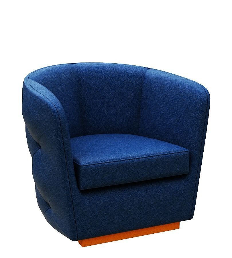 Armchair swivel chair fabric 3D model_1