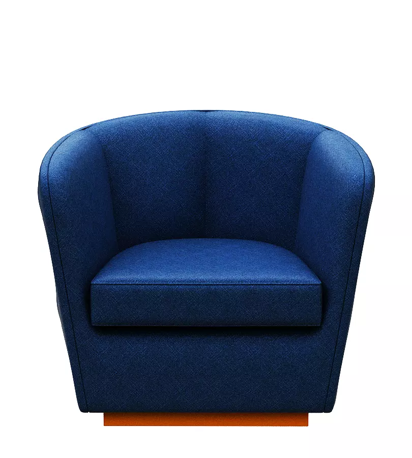 Armchair swivel chair fabric 3D model_0