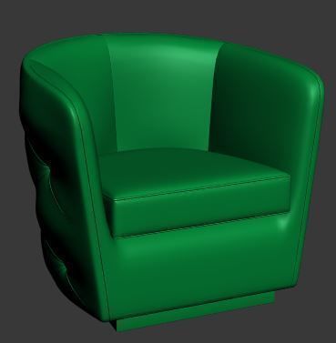 Armchair swivel chair fabric 3D model_7