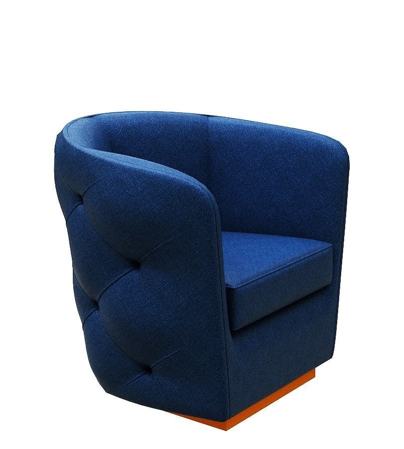 Armchair swivel chair fabric 3D model_2