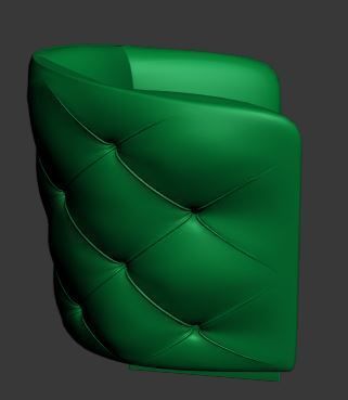 Armchair swivel chair fabric 3D model_9