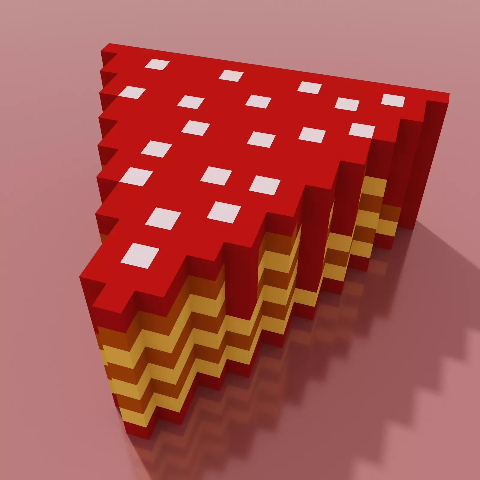 Cake Slice 3 Voxel  Low-poly 3D model_0