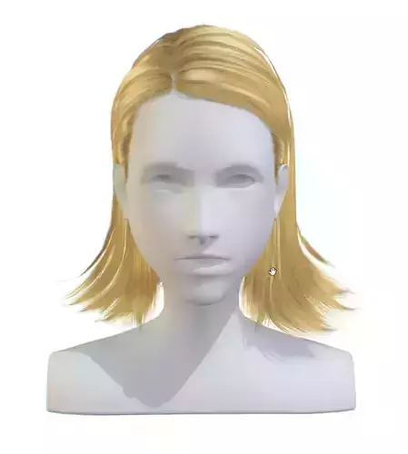 Hairstyle cartoon lush man 001 haircut of long 3D Model